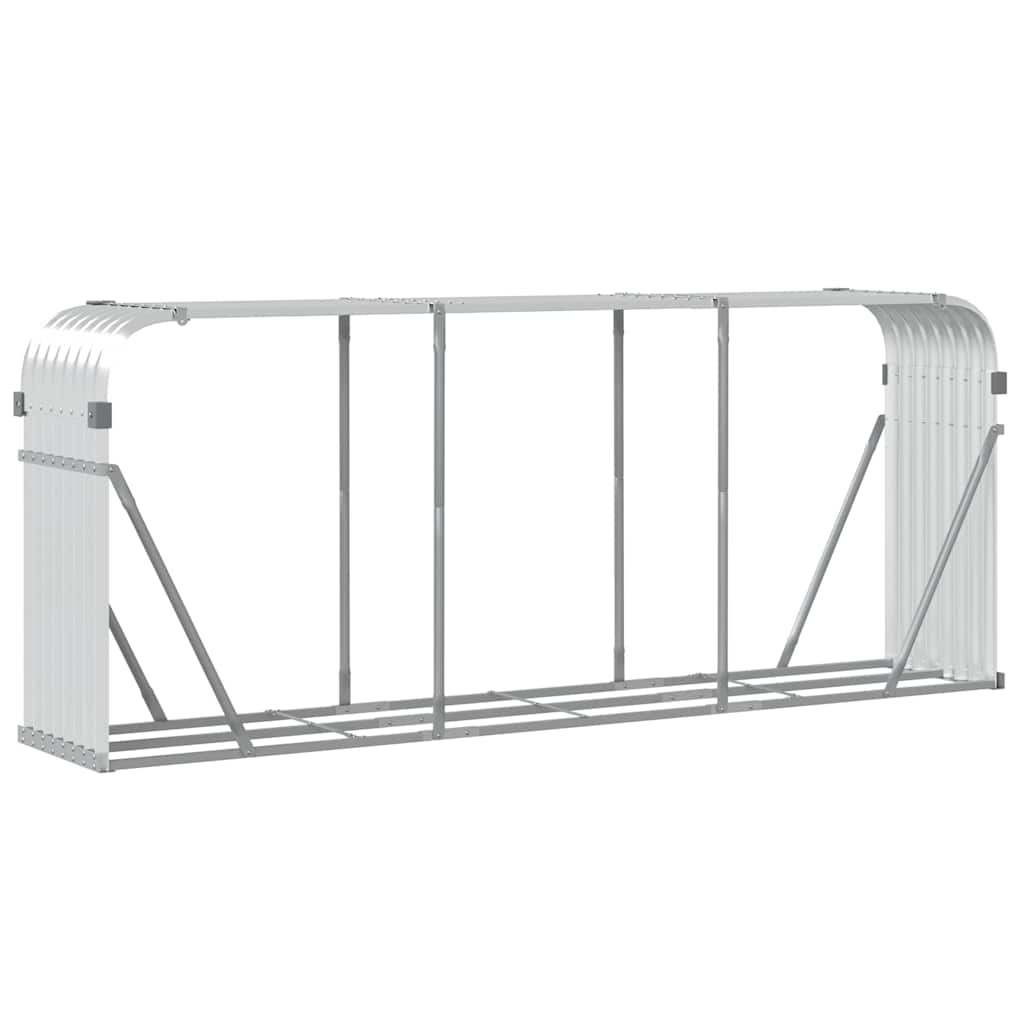 Ξυλοθήκη Ασημί 234x45x100 εκ. από Γαλβανισμένο Ατσάλι