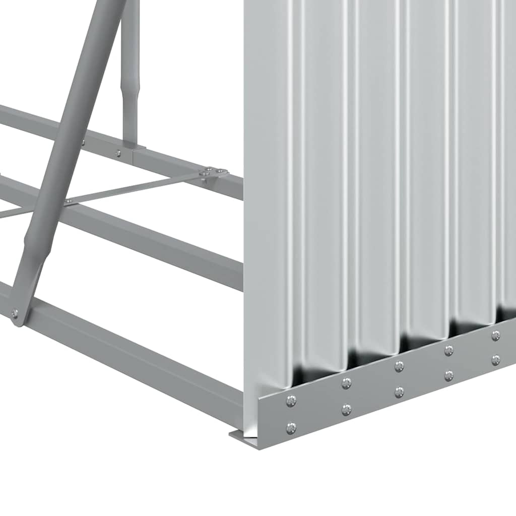 Ξυλοθήκη Ασημί 234x45x100 εκ. από Γαλβανισμένο Ατσάλι