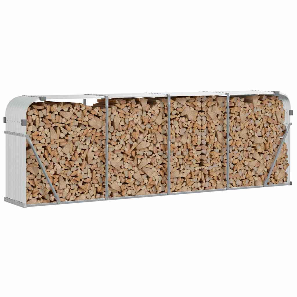 Ξυλοθήκη Ασημί 300x45x100 εκ. από Γαλβανισμένο Ατσάλι