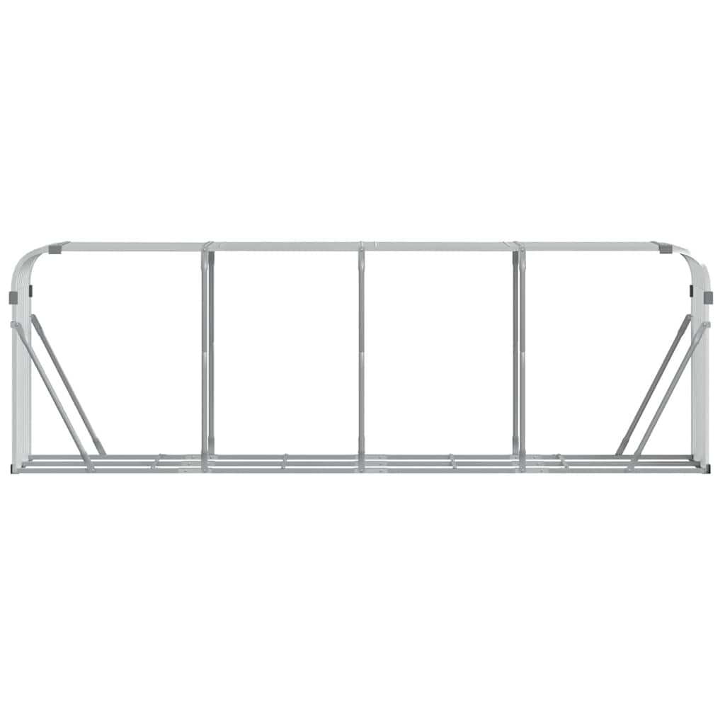 Ξυλοθήκη Ασημί 300x45x100 εκ. από Γαλβανισμένο Ατσάλι