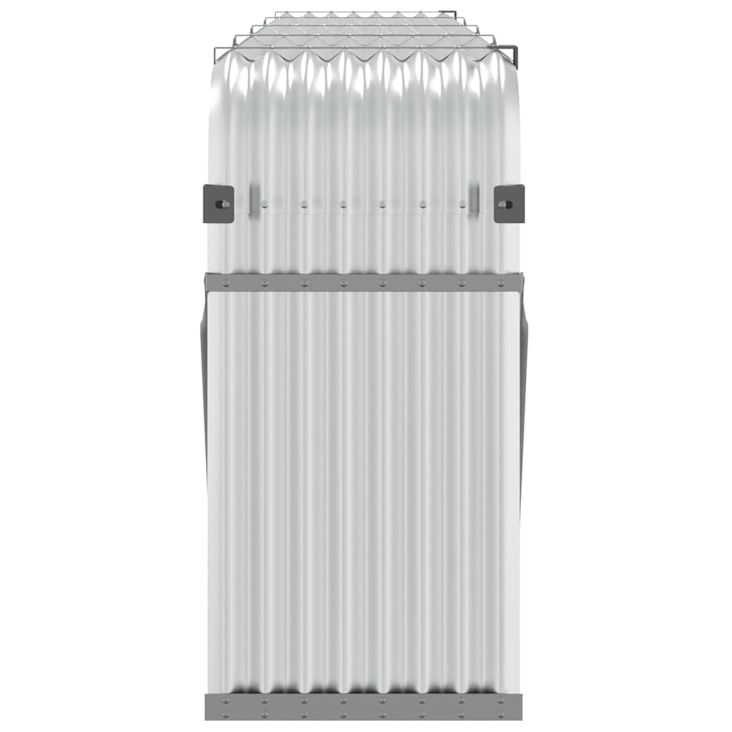 Ξυλοθήκη Ασημί 300x45x100 εκ. από Γαλβανισμένο Ατσάλι