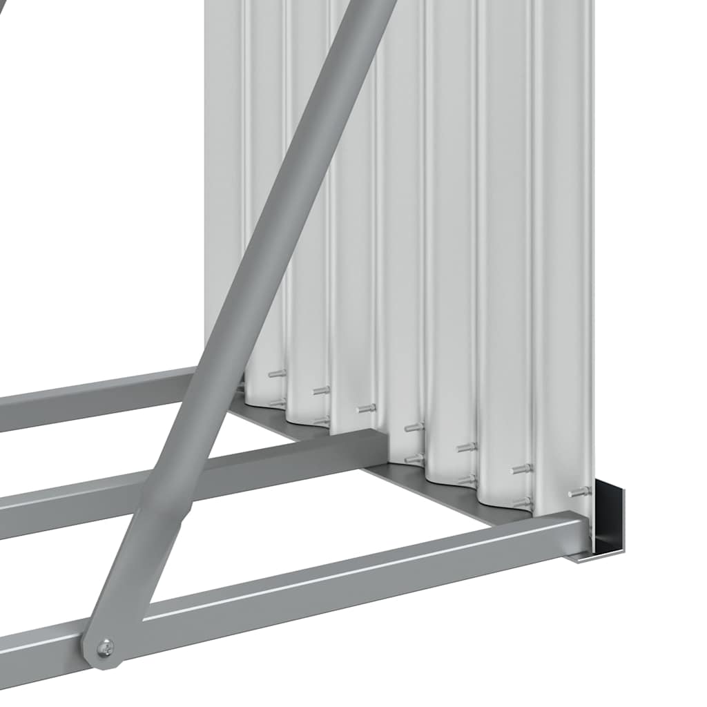 Ξυλοθήκη Ασημί 300x45x100 εκ. από Γαλβανισμένο Ατσάλι