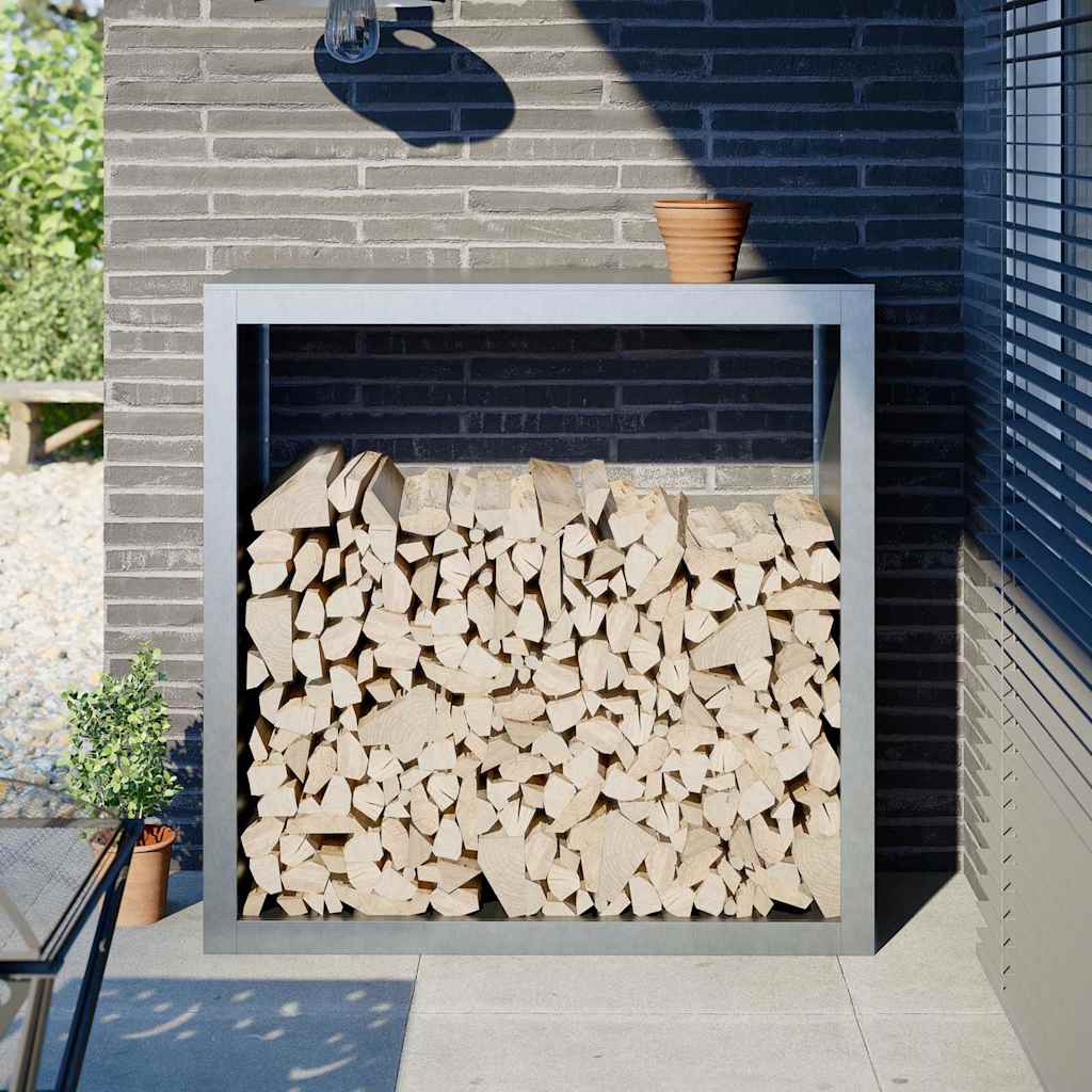 Ράφι Καυσόξυλων 100x40x100 εκ. Γαλβανιζέ Ατσάλι