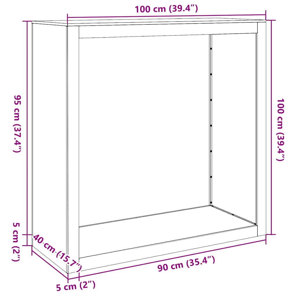Ράφι για καυσόξυλα  100x40x100 cm Ατσάλι σκληρυθέν στον αέρα