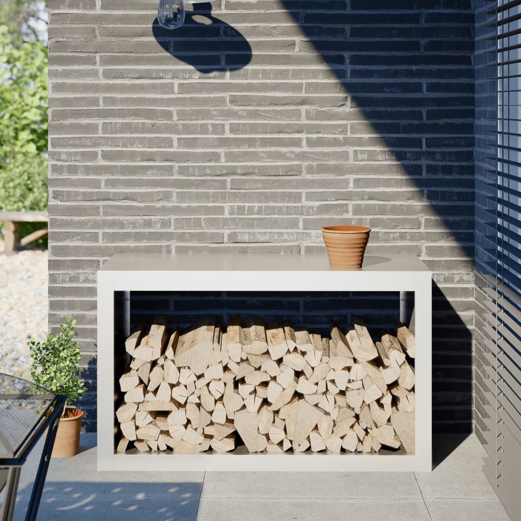 Ράφι Καυσόξυλων Λευκό 100x40x60 εκ. Ατσάλινο