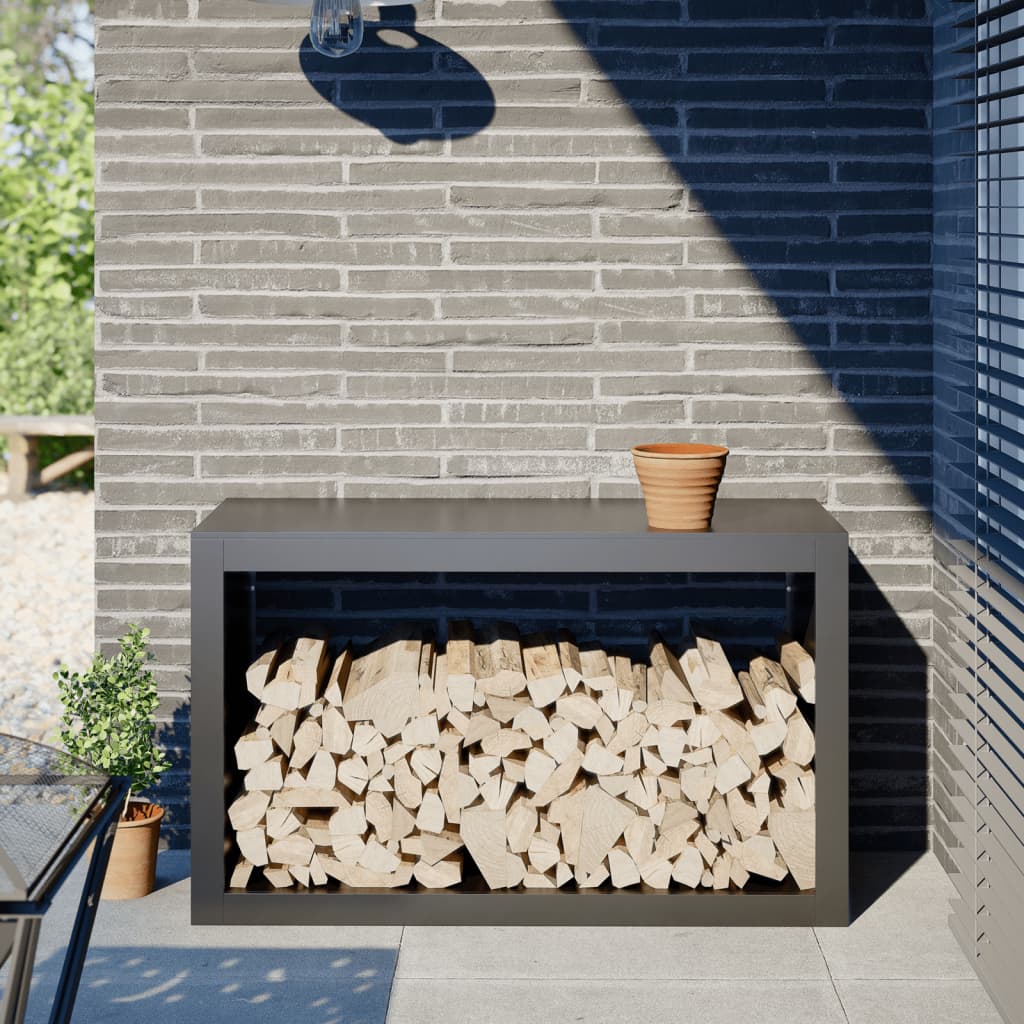 Ράφι Καυσόξυλων Ανθρακί 100x40x60 εκ. Ατσάλινο