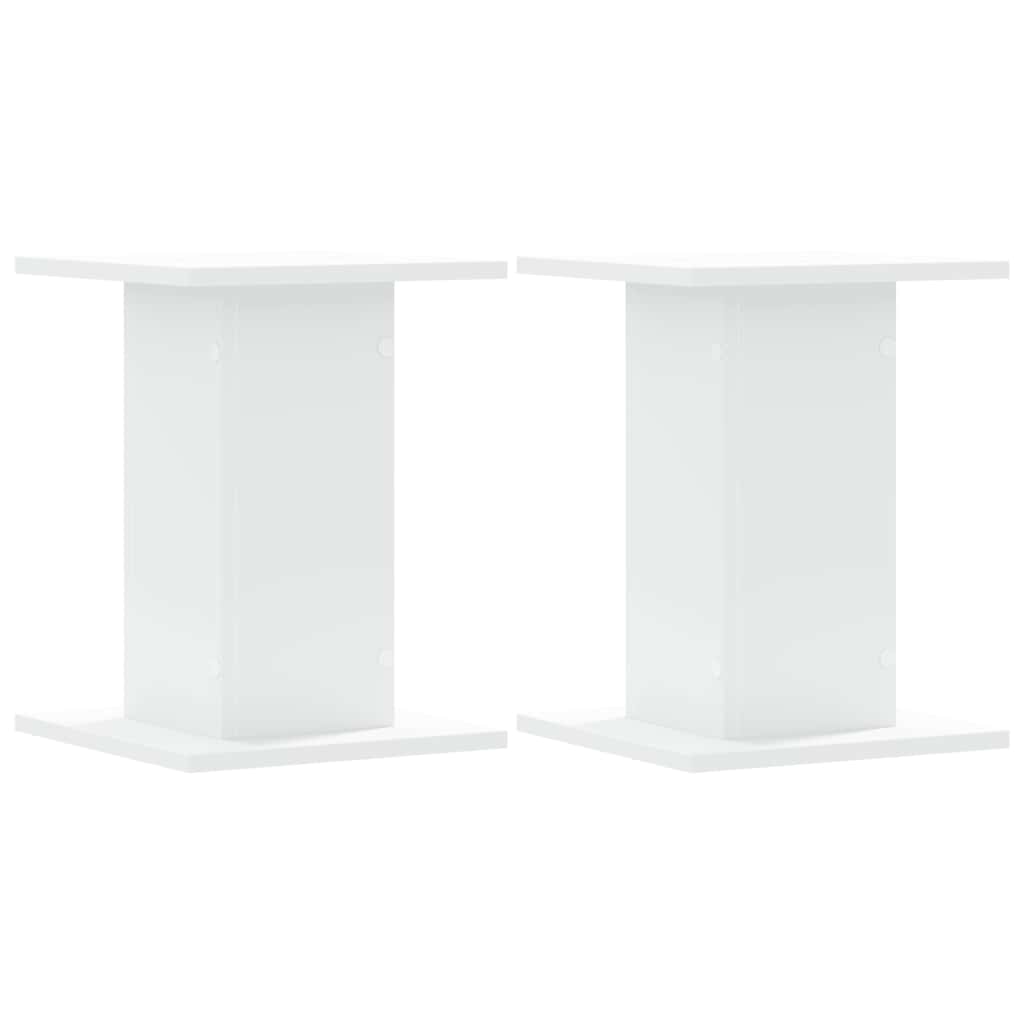 Βάσεις Ηχείων 2 Τεμ. Λευκή 30x30x40 εκ. Επεξ. Ξύλο