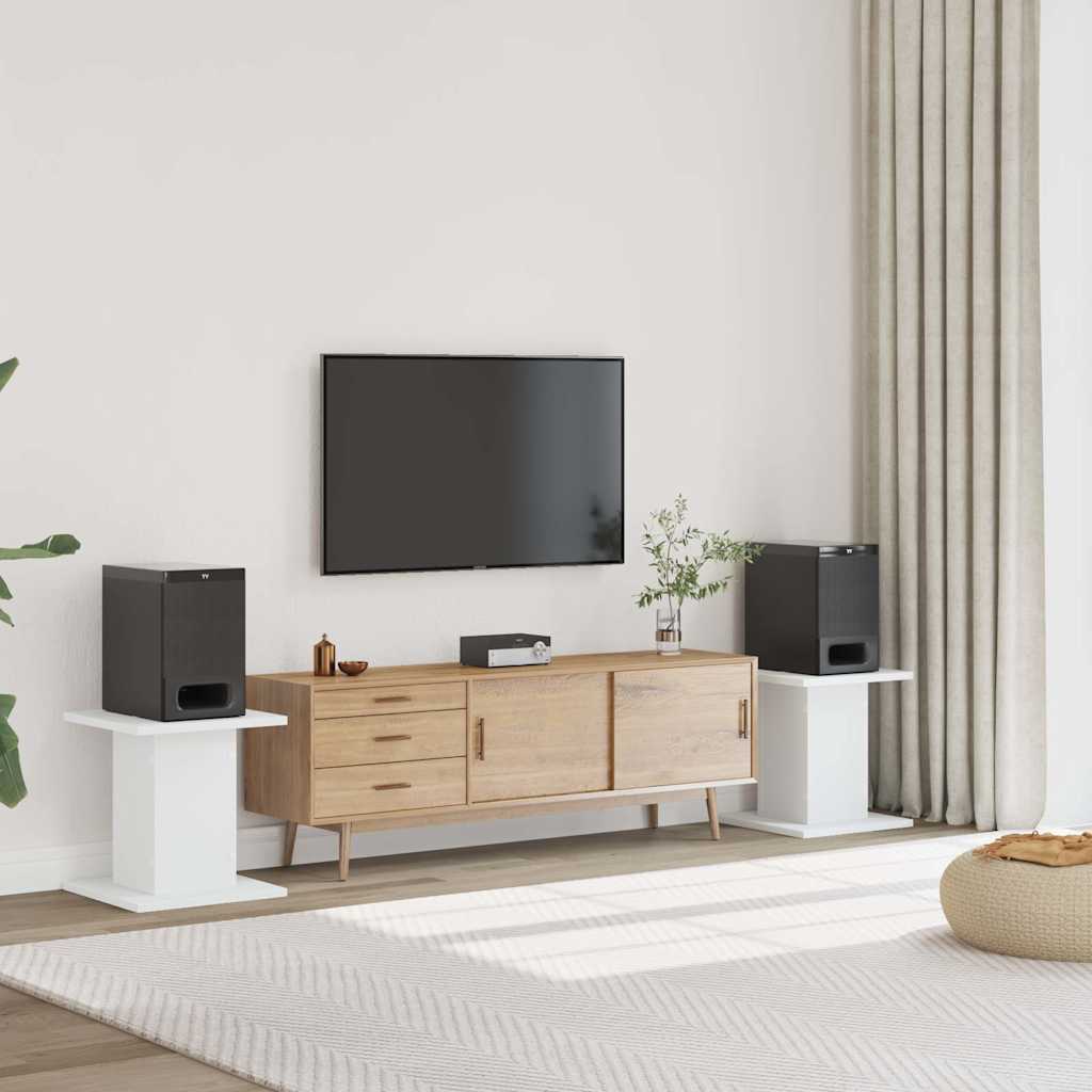 Βάσεις Ηχείων 2 Τεμ. Λευκή 30x30x40 εκ. Επεξ. Ξύλο