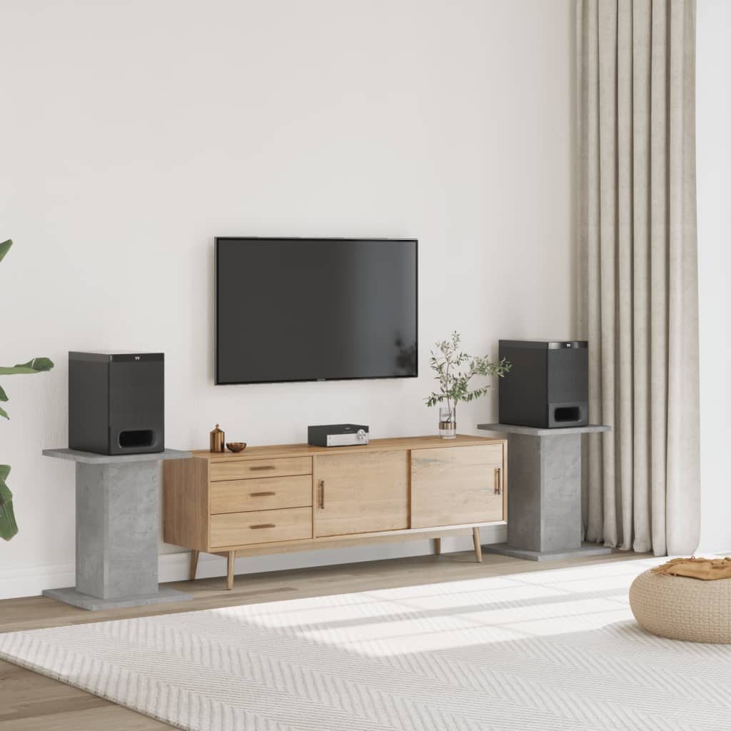 Βάσεις Ηχείων 2 Τεμ. Γκρι Σκυρ. 30x30x60 εκ. Επεξ. Ξύλο