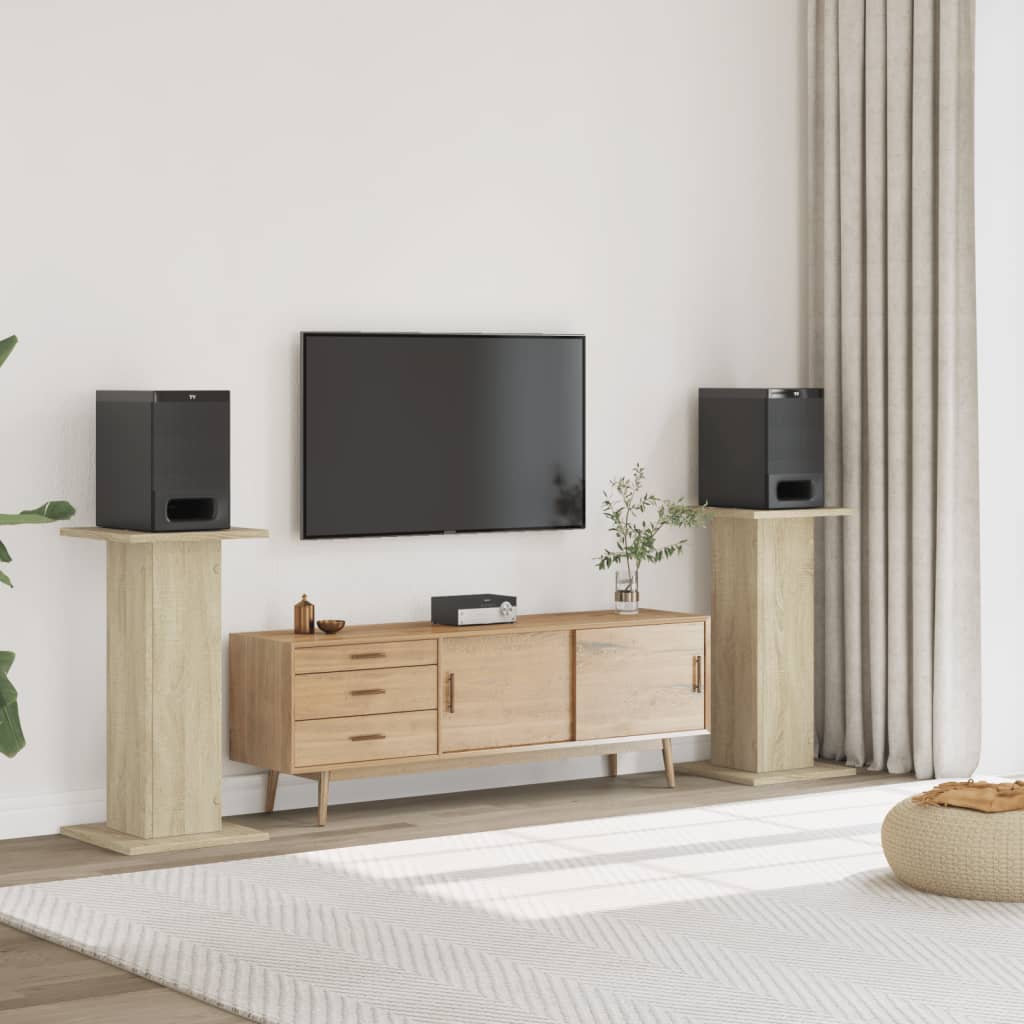 Βάσεις Ηχείων 2 Τεμ. Sonoma Δρυς 30x30x80εκ. Επεξεργασμένο Ξύλο