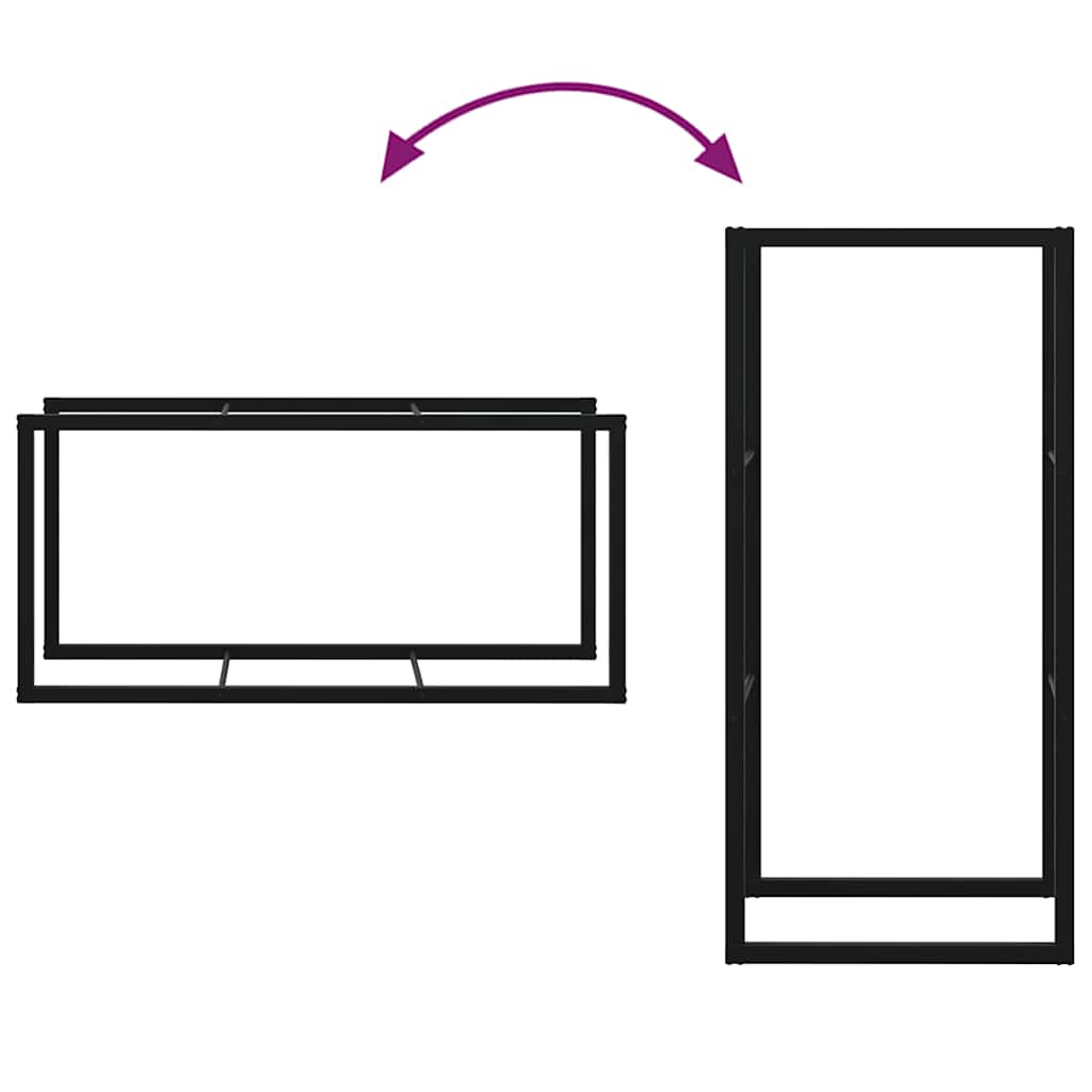 Ράφι Καυσόξυλων Μαύρο 55x30x116 εκ. Ατσάλινο