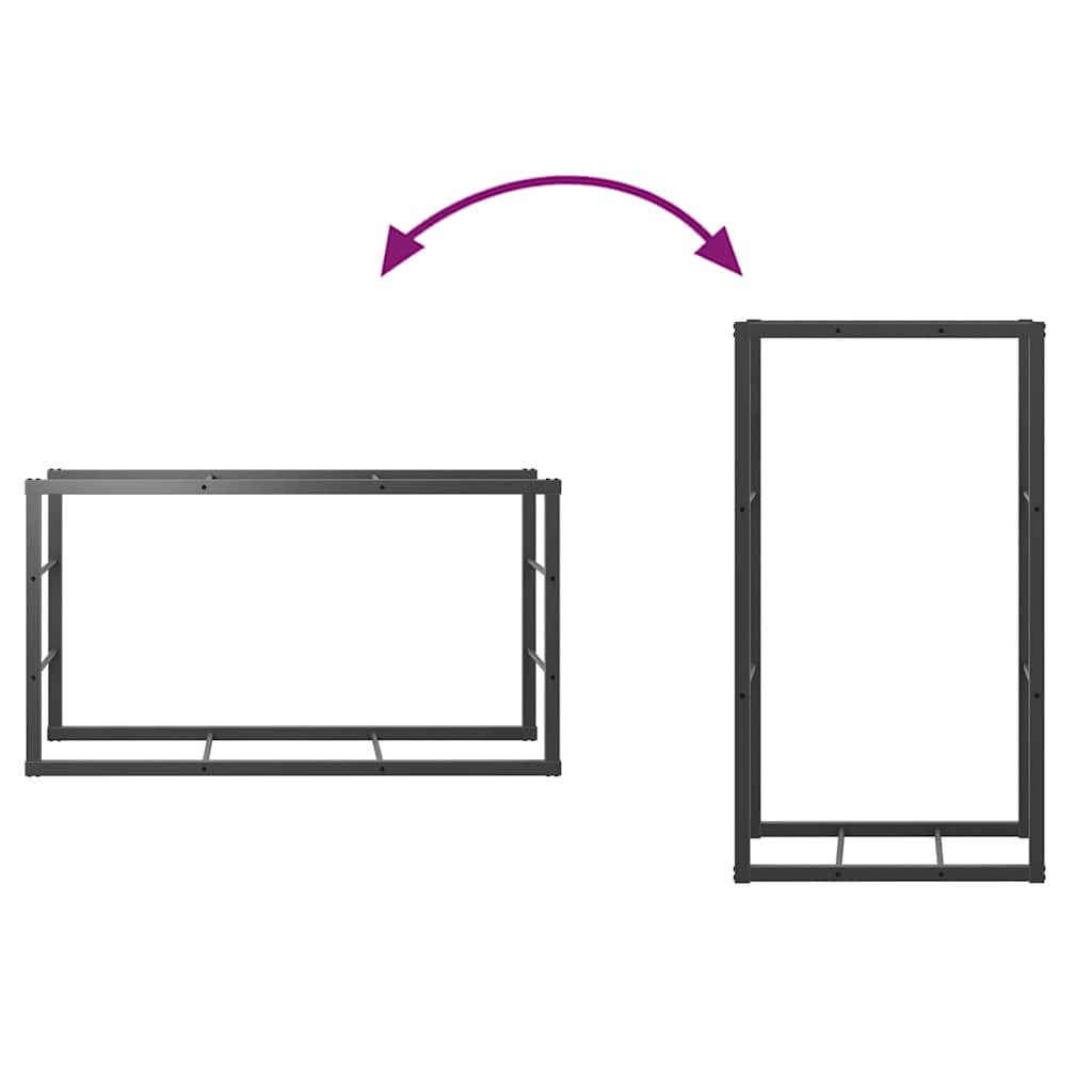 Ράφι Καυσόξυλων Μαύρο 110x30x61 εκ. Ατσάλινο