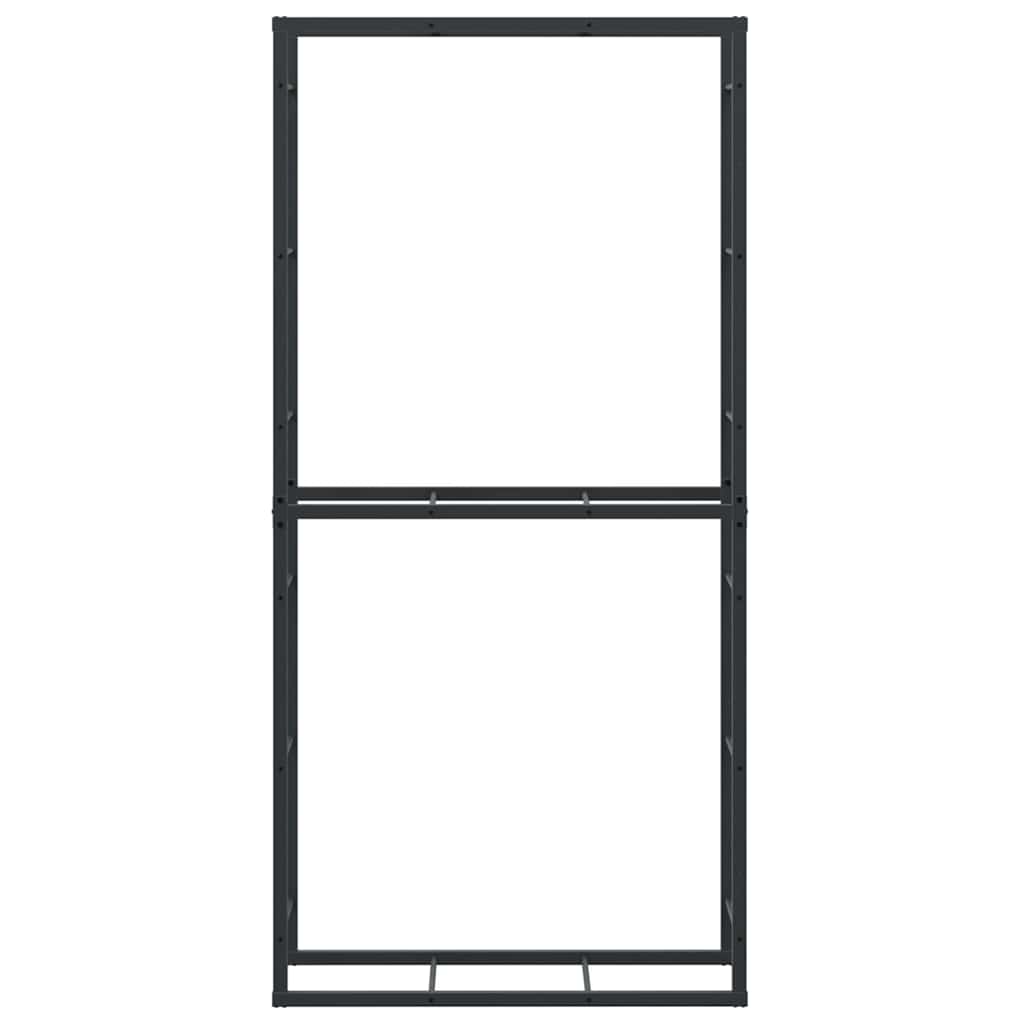 Ράφι για καυσόξυλα Μαύρο 100x30x209 cm Χάλυβας