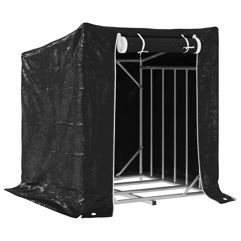 Ράφι για καυσόξυλα με κάλυμμα βροχής 100,5x100,5x110,5 εκ.