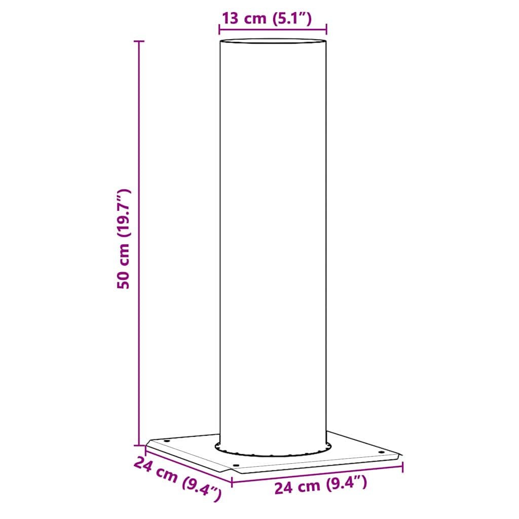 Επέκταση Κεφαλής Καμινάδας Ασημί 24 x 24 x 50 εκ.
