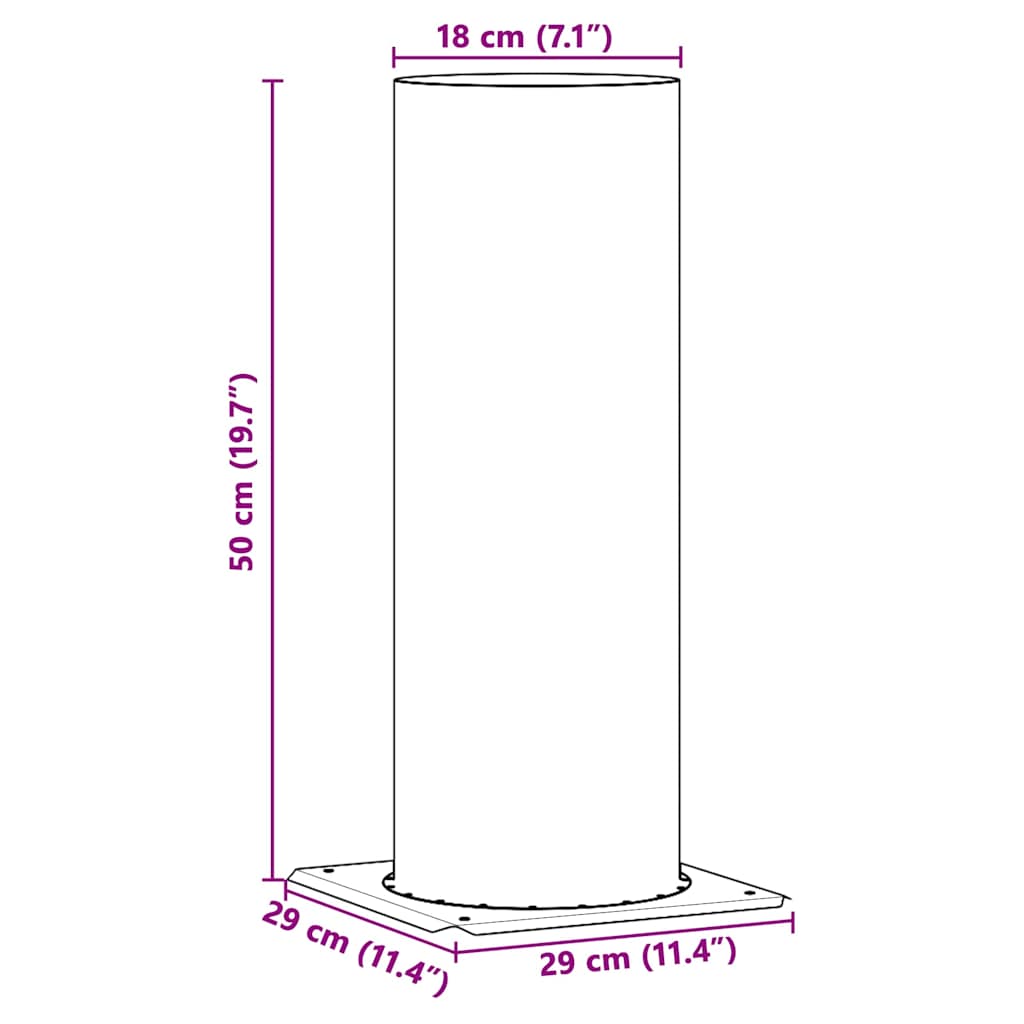 Επέκταση Κεφαλής Καμινάδας Ασημί 29 x 29 x 50 εκ.