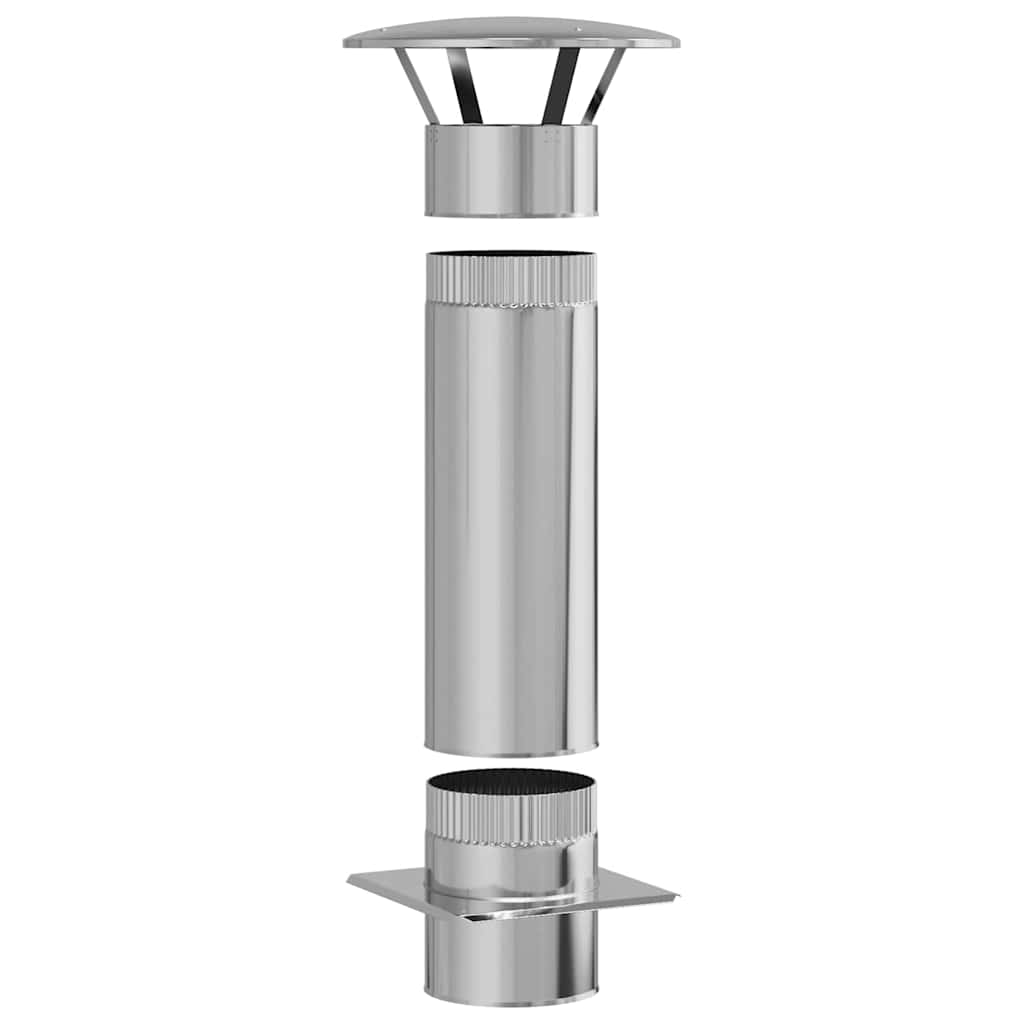 Επέκταση Καμινάδας Ασημί 35 x 35 x 82 εκ. Ανοξείδωτο ατσάλι