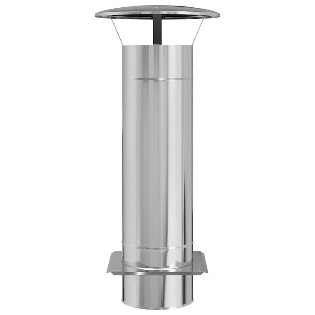 Επέκταση Καμινάδας Ασημί 35 x 35 x 82 εκ. Ανοξείδωτο ατσάλι