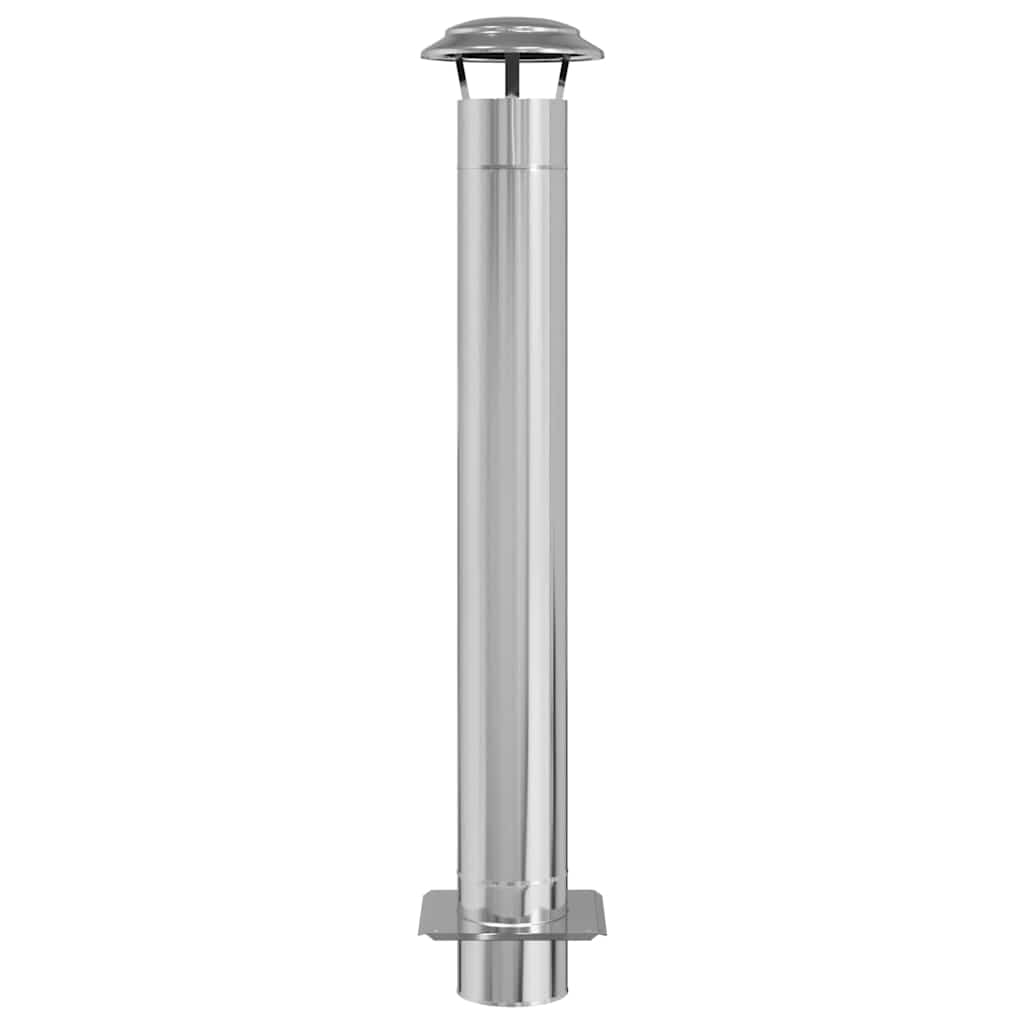 Επέκταση Καμινάδας Ασημί 25 x 25 x 132 εκ Ανοξείδωτο ατσάλι