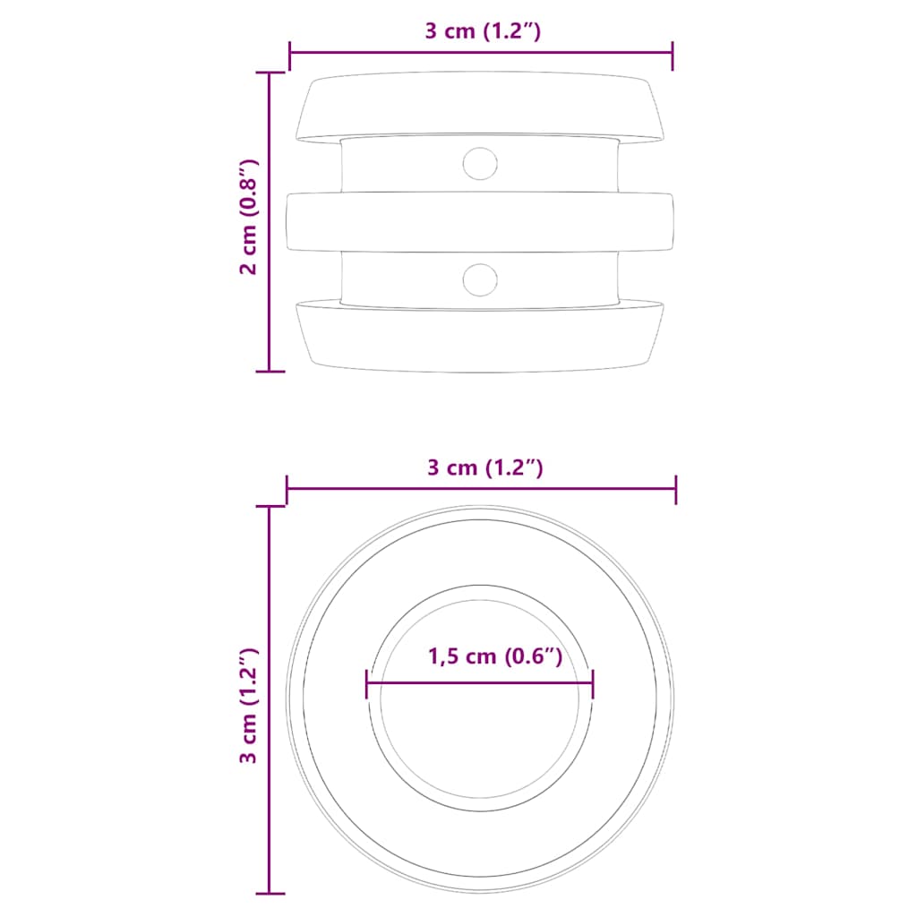 Στηρίγματα Σαλαγκάρας 16 pcs Μαύρο 3 x 3 x 2 εκ TPE