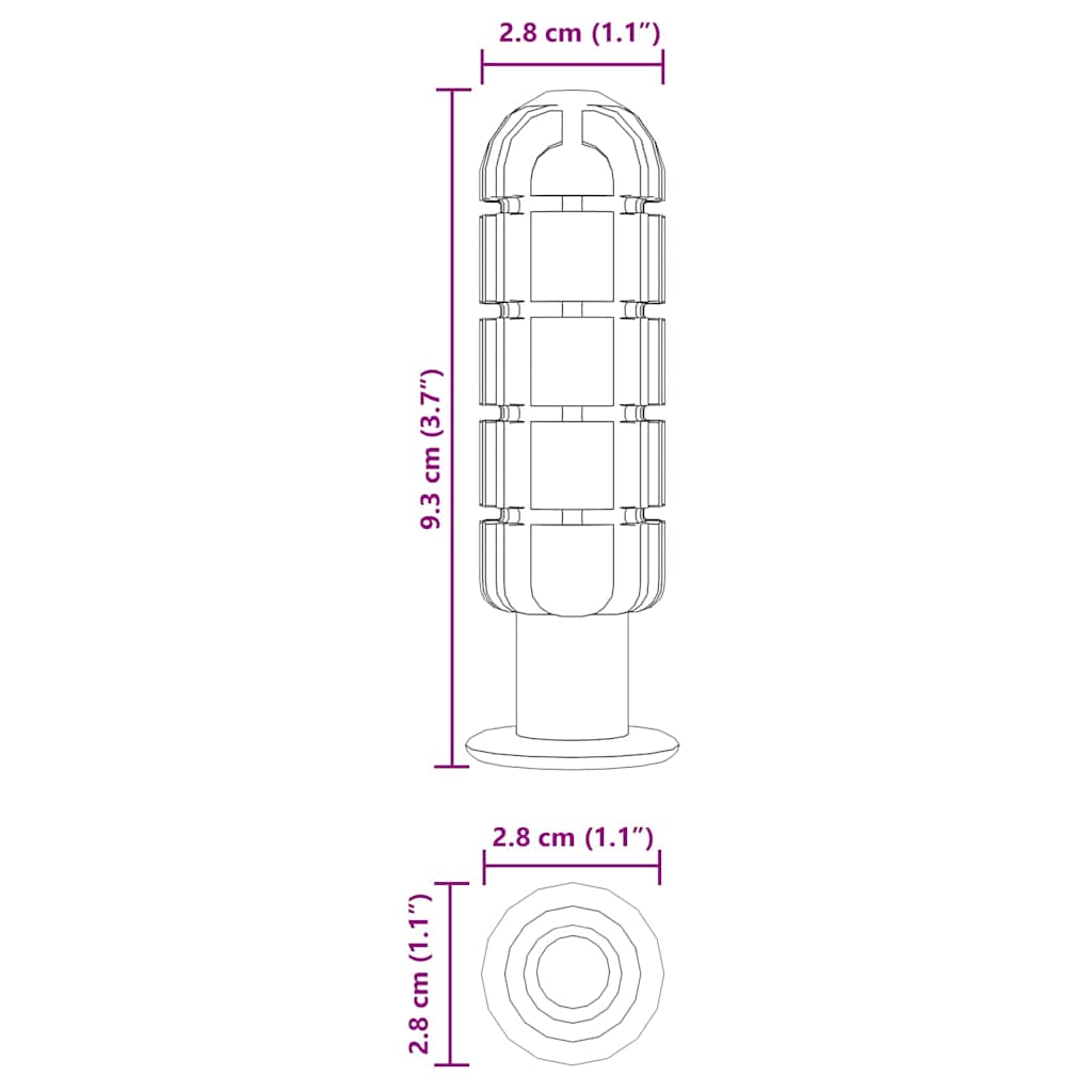 Λαβές τραπεζιού πιγκ-πογκ 10 pcs Μαύρο 2,8 x 2,8 x 9,3 εκ. PP