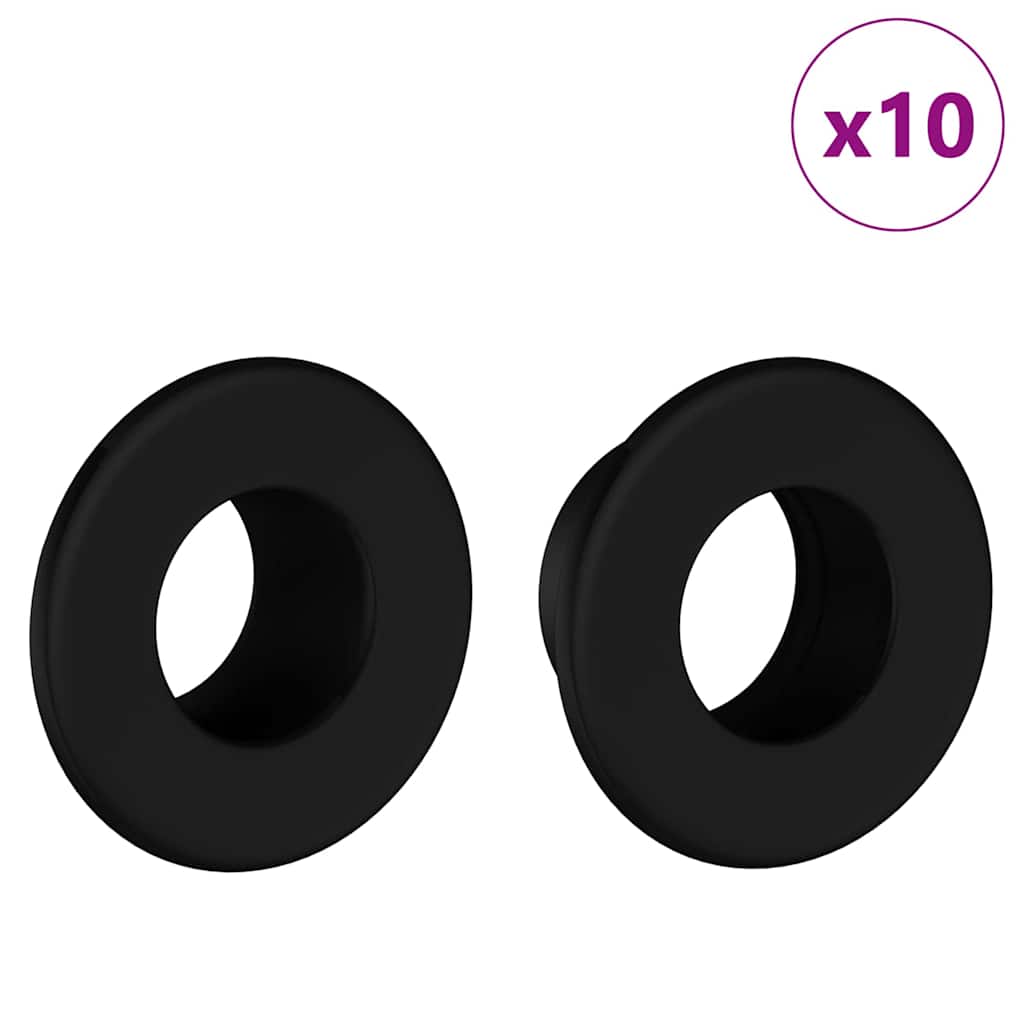 Σταματήματα Φουσκωτού Παιχνιδιού 10 pcs Μαύρο 3 x 3 x 1,4 εκ.