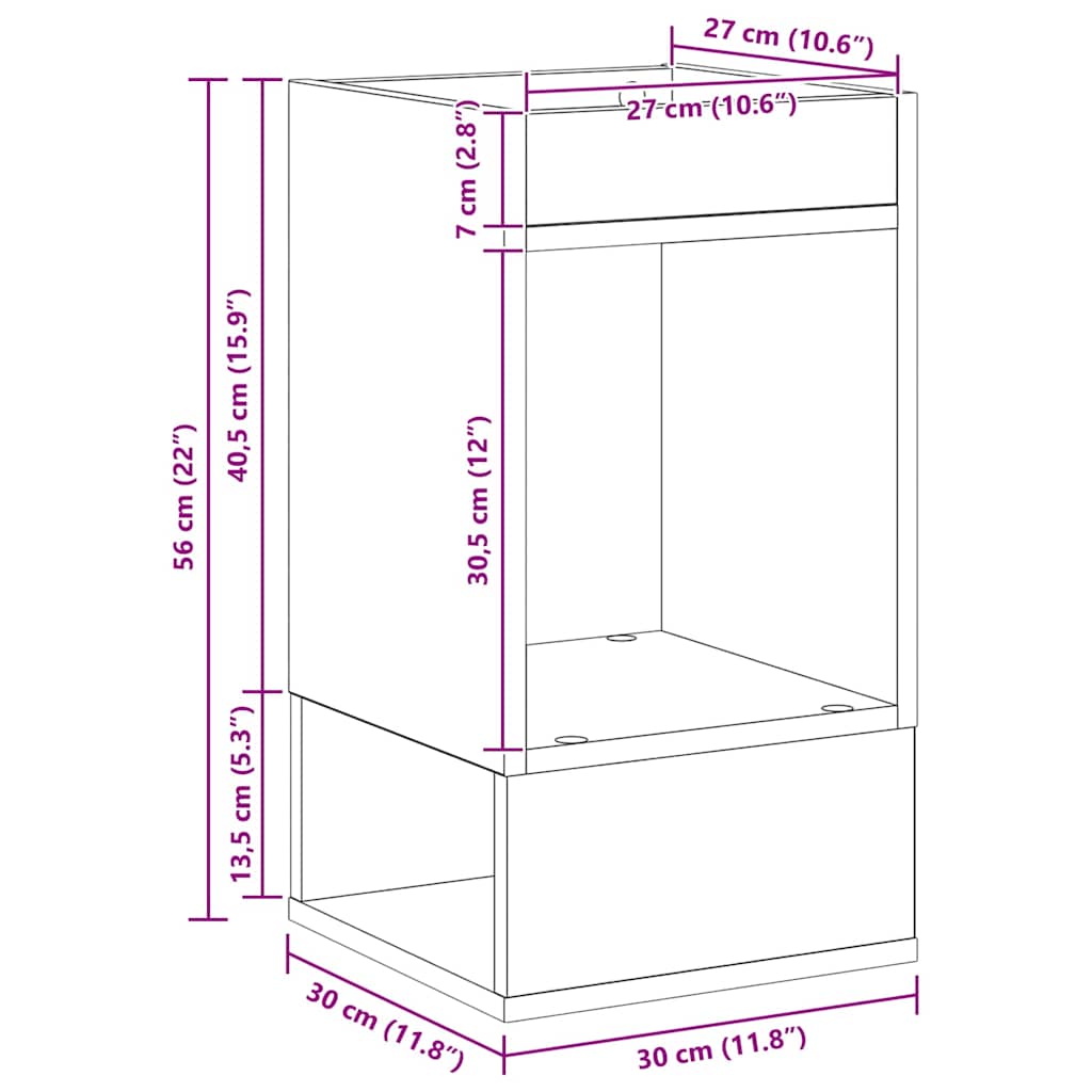 End Table Δρύς Sonoma 30 x 30 x 56 εκ. Επεξεργασμένο ξύλο